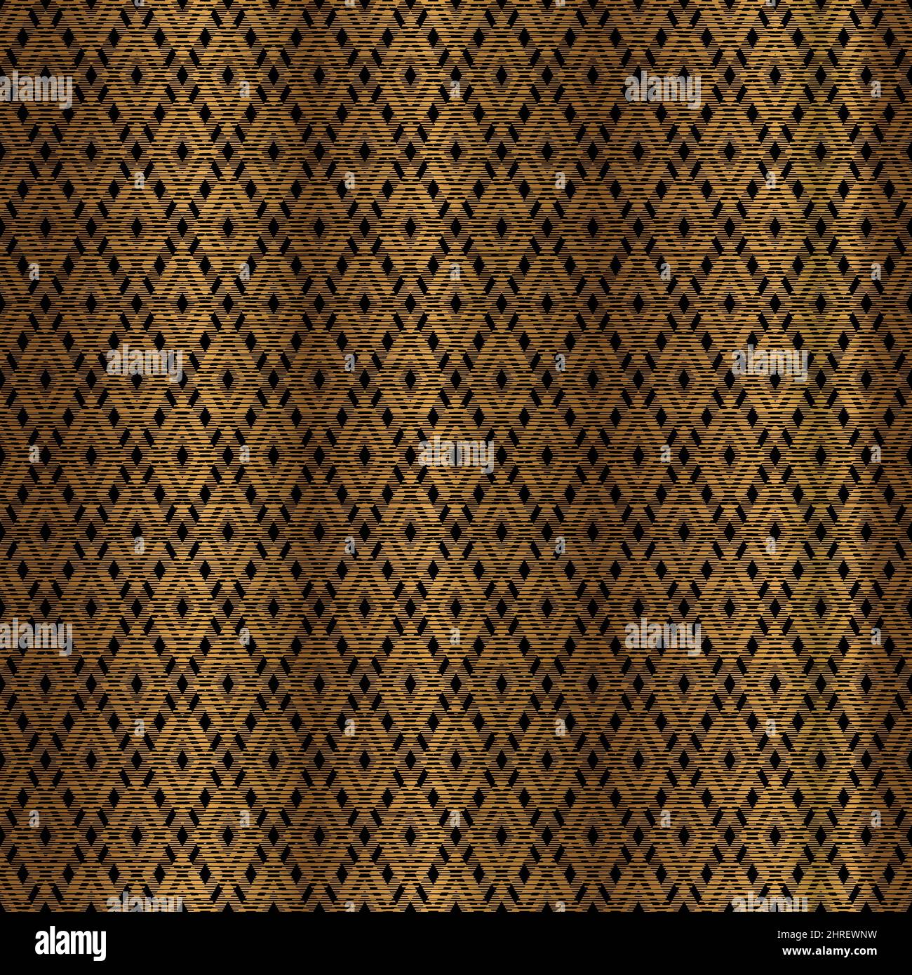 Rhombus Seamless Pattern Design in Gold on Black Background with Line ...