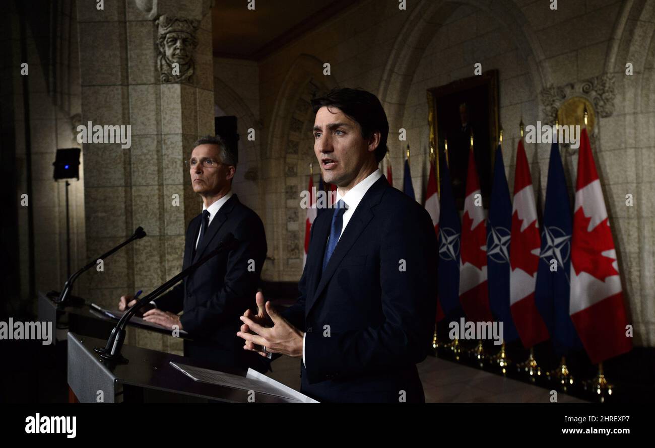 Prime Minister Justin Trudeau and NATO Secretary General Jens ...
