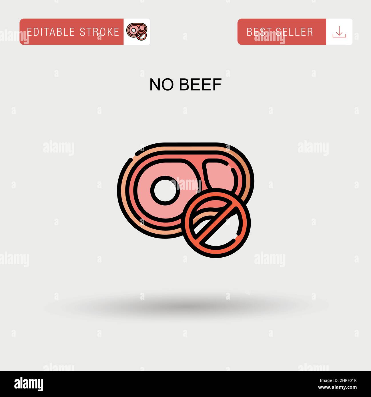 No beef Simple vector icon. Stock Vector