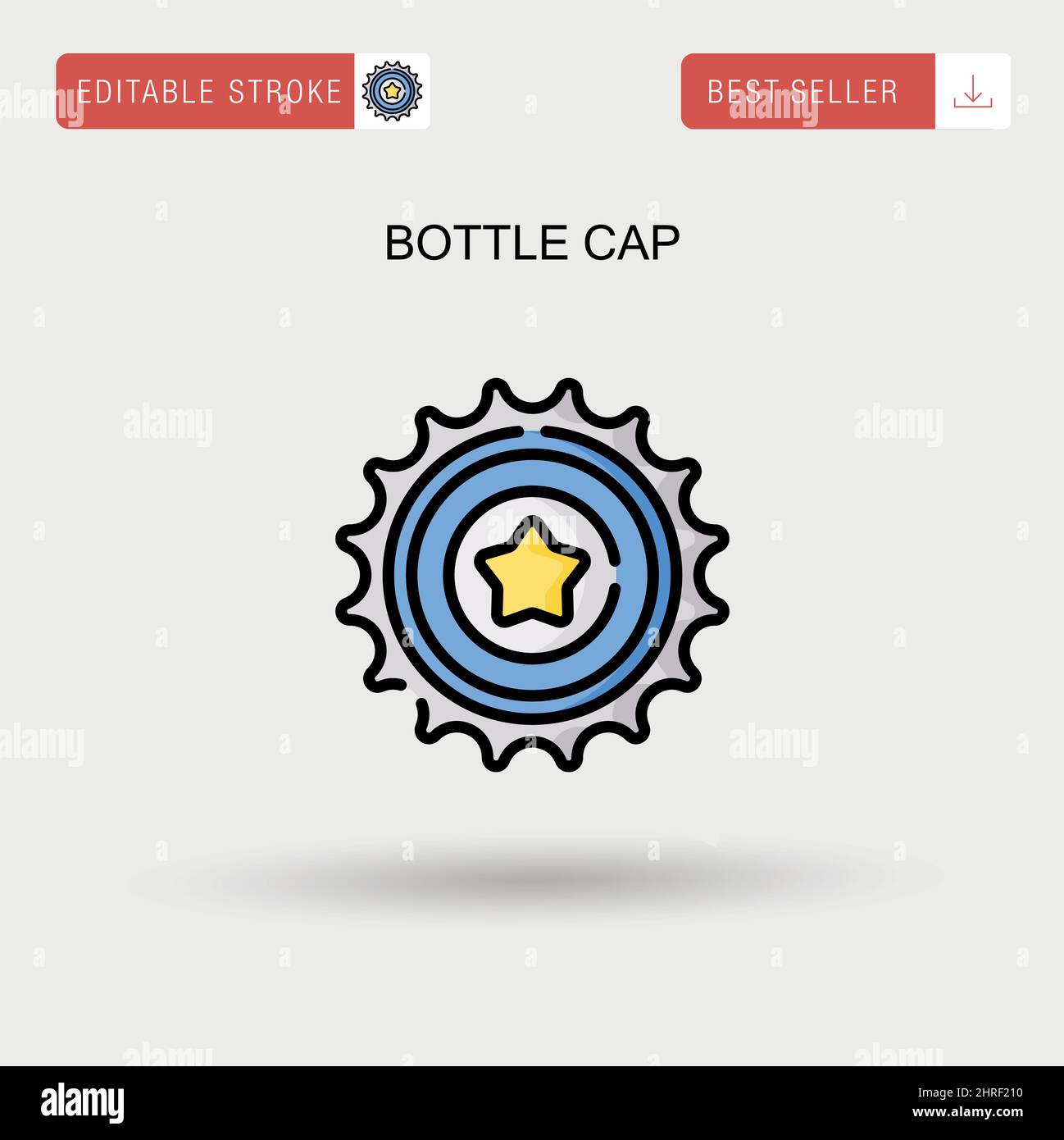 Bottle cap Simple vector icon. Stock Vector