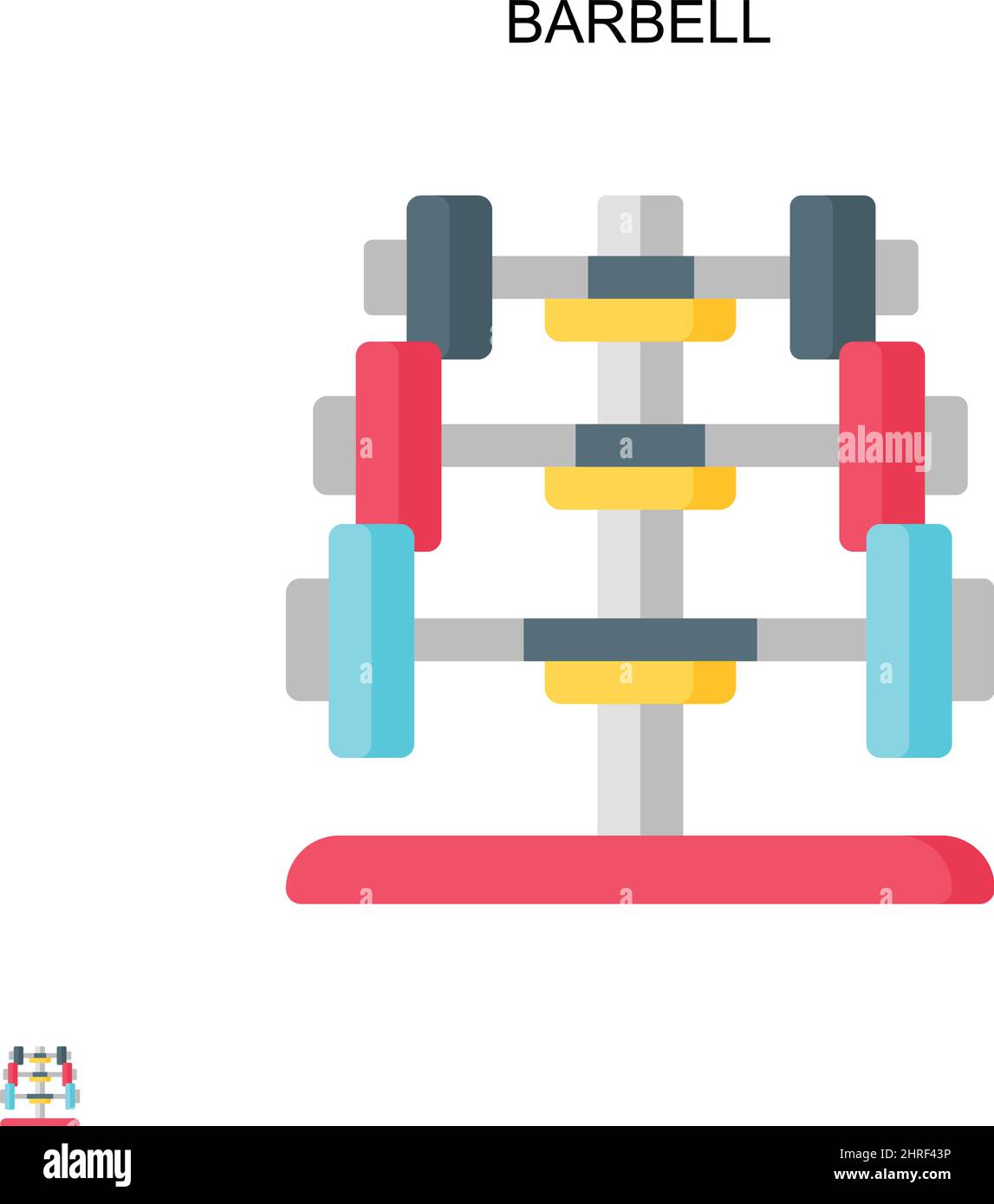 Barbell Simple vector icon. Illustration symbol design template for web ...