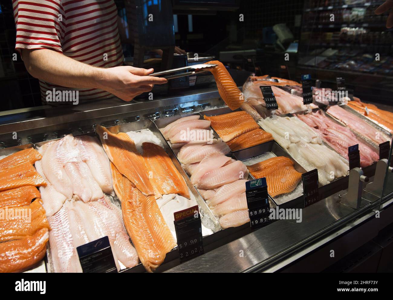 The seafood counter is shown at a Loblaws store in Toronto on Thursday, May 3, 2018. Loblaw
