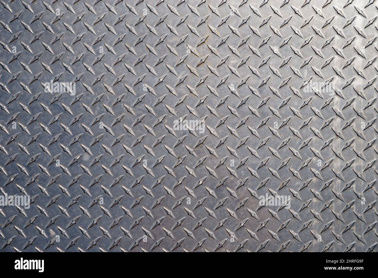 no slip new diamond textured metal plate background texture Stock Photo