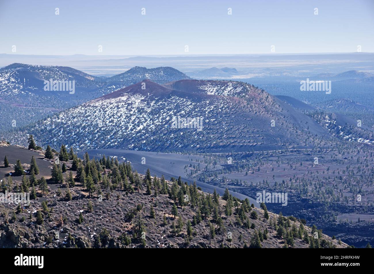 Sunset Crater in Sunset Crater Volcano National Monument viewed from Oleary Peak Stock Photo