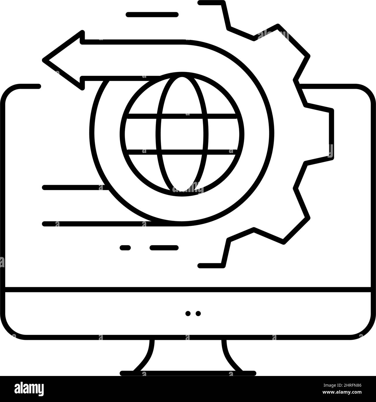 international logistics service line icon vector illustration Stock ...