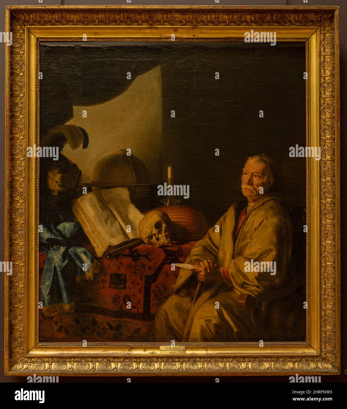 Vanity Lessons Louvre Museum. Old man meditating known as Lesson in vanity painted by ...