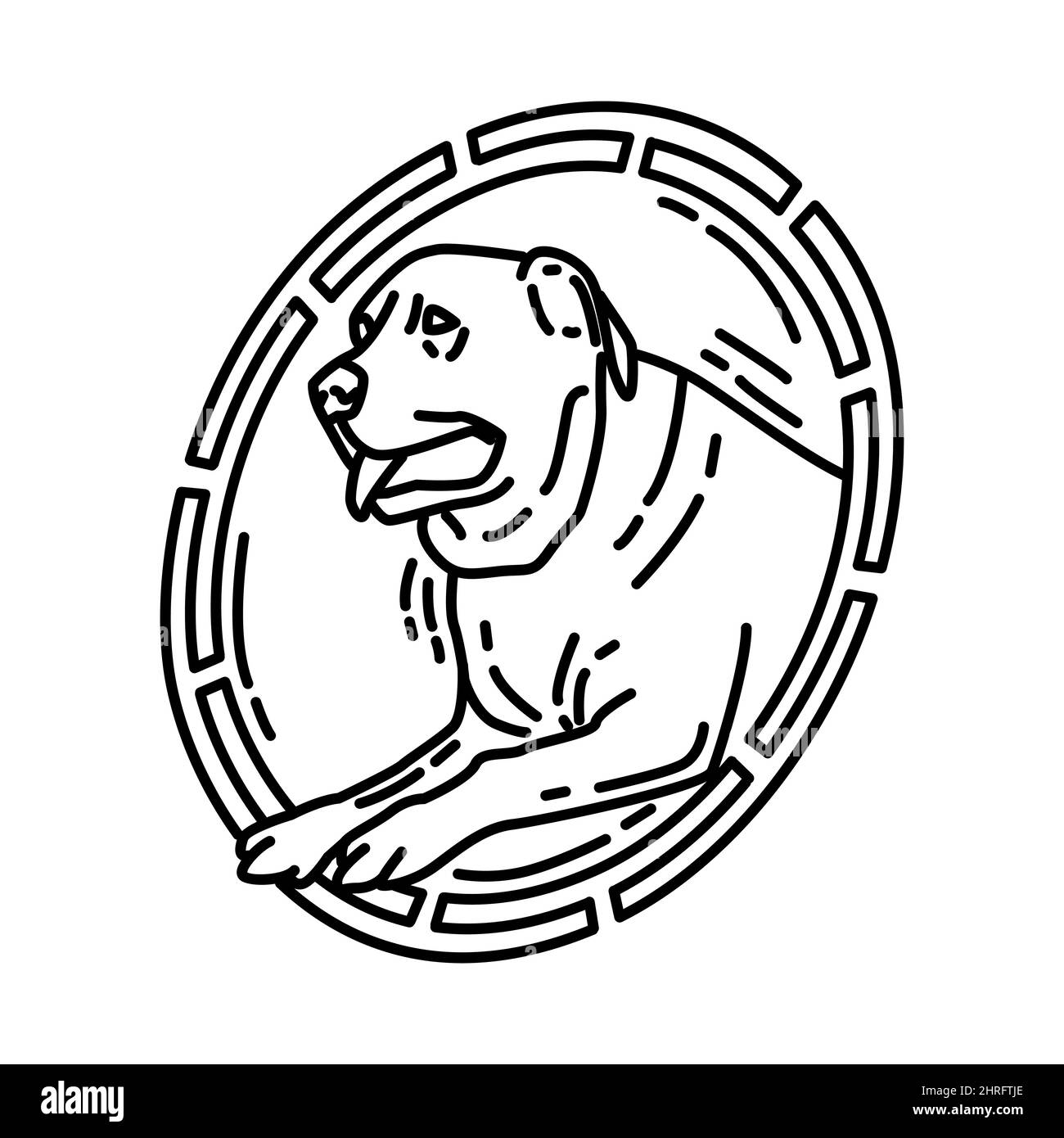 Dog Symbol Part of Chinese New Year Accessories and Symbols Hand Drawn Icon Set Vector. Stock Vector