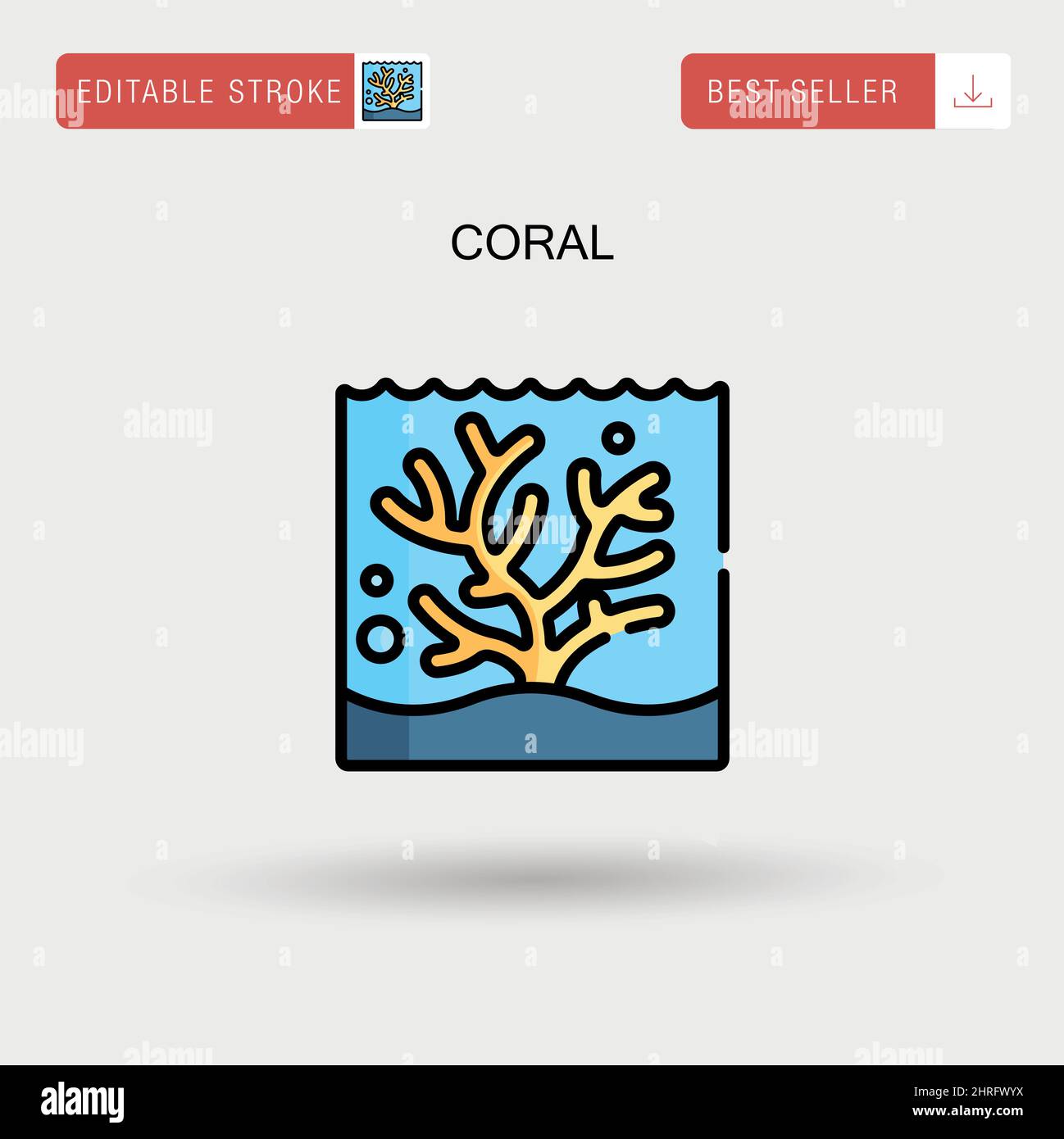 Coral Simple vector icon. Stock Vector