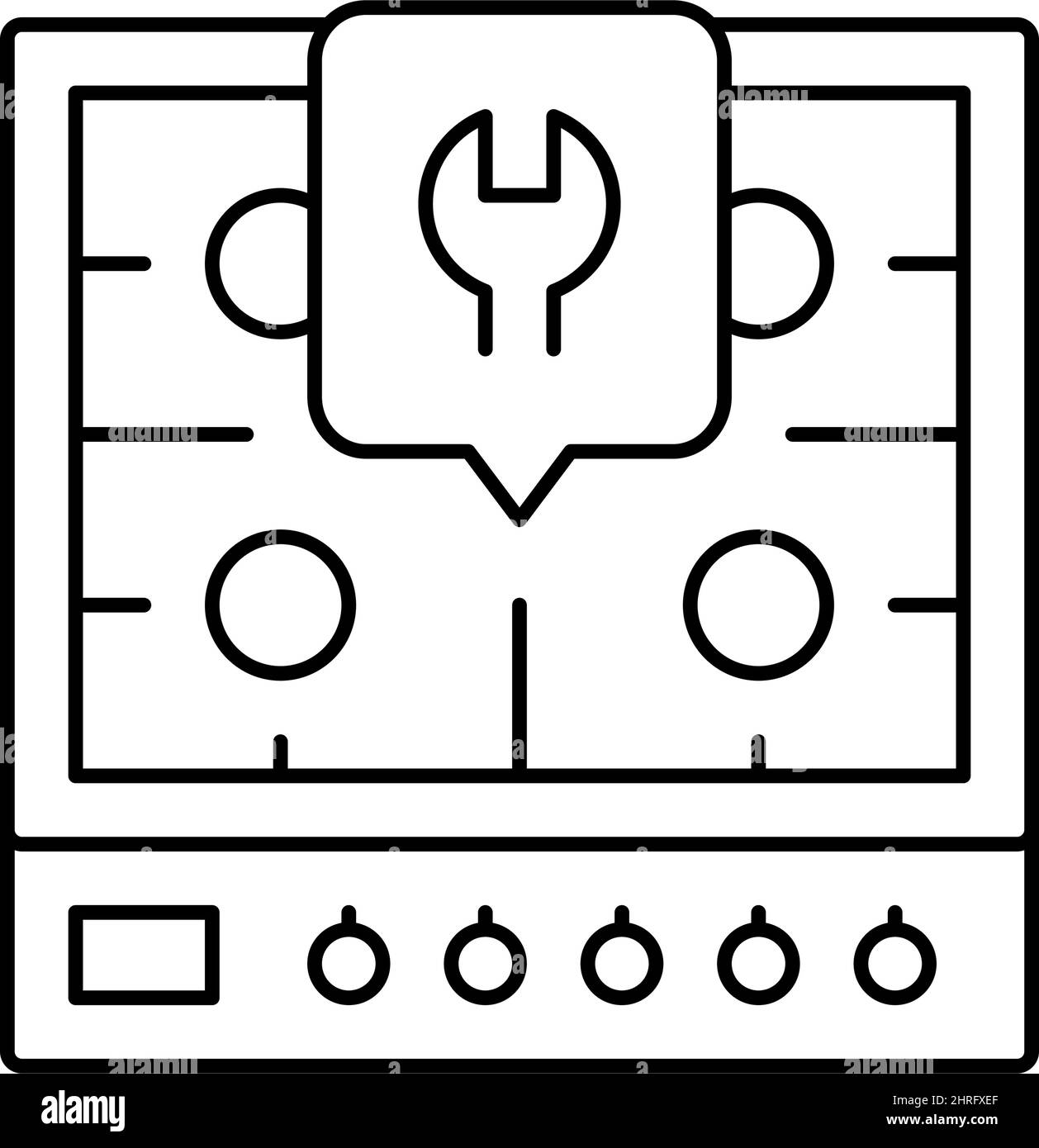gas cooktop repair line icon vector illustration Stock Vector Image ...