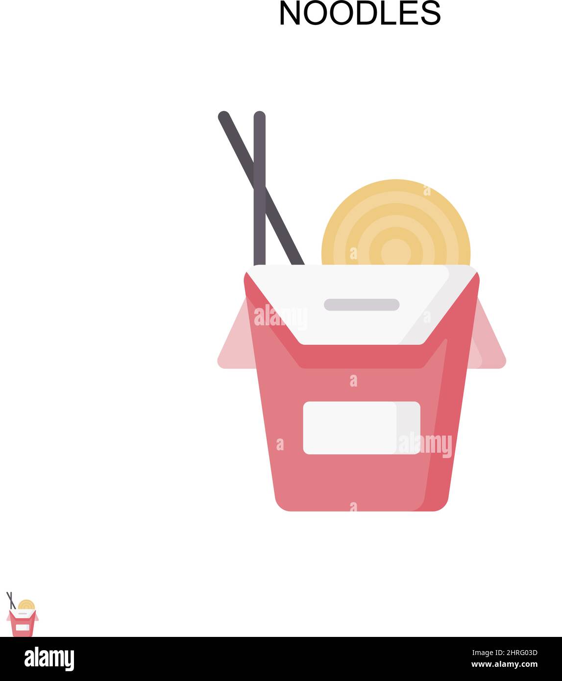 Noodles Simple vector icon. Illustration symbol design template for web mobile UI element. Stock Vector
