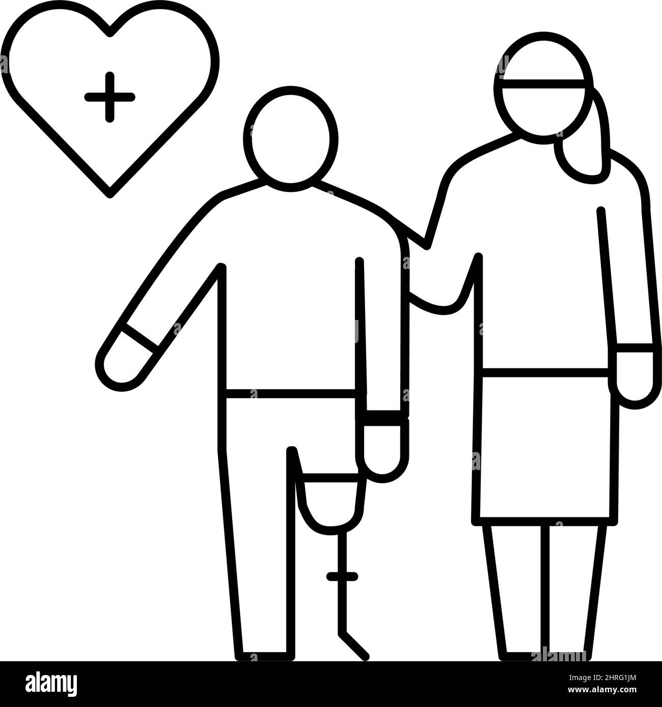 personal care homecare service line icon vector illustration Stock