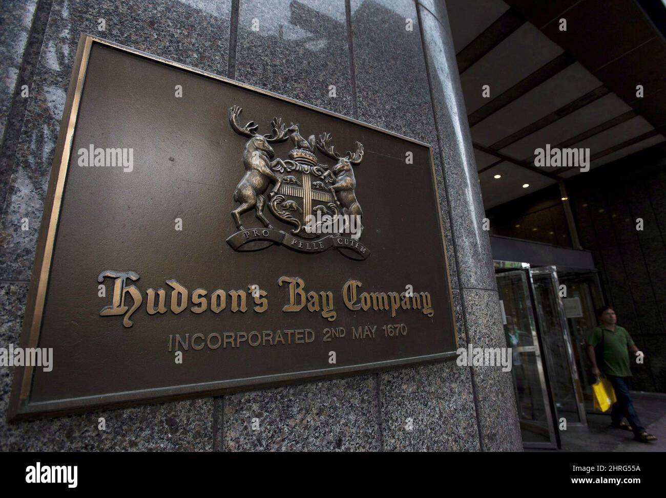 A Hudson's Bay Co. store sign is shown in Toronto on Monday, July 29