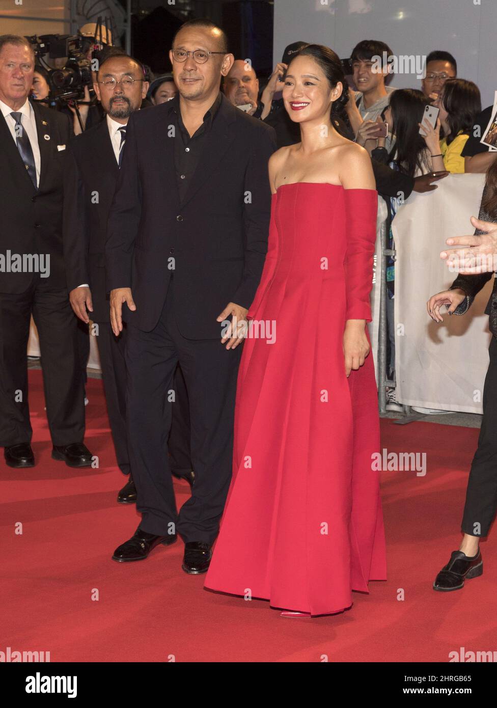 Director Web Jiang and actor Qing Xu attend a red carpet for the movie ...