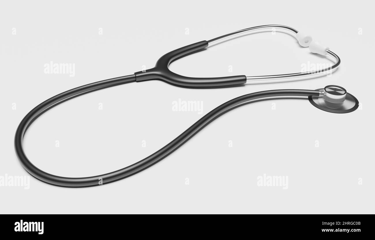 Closeup shot of a black stethoscope on the white background Stock Photo ...