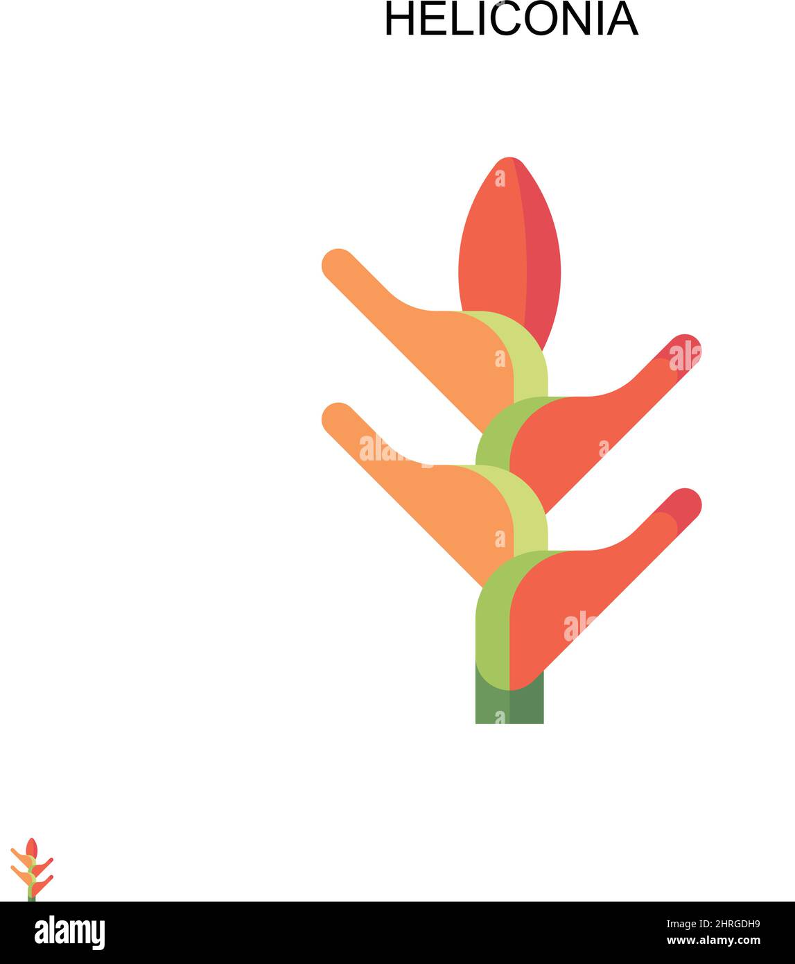 Heliconia Simple vector icon. Illustration symbol design template for web mobile UI element. Stock Vector