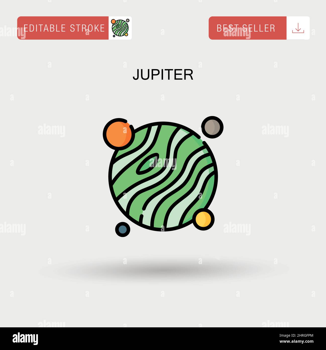 Jupiter Simple vector icon. Stock Vector