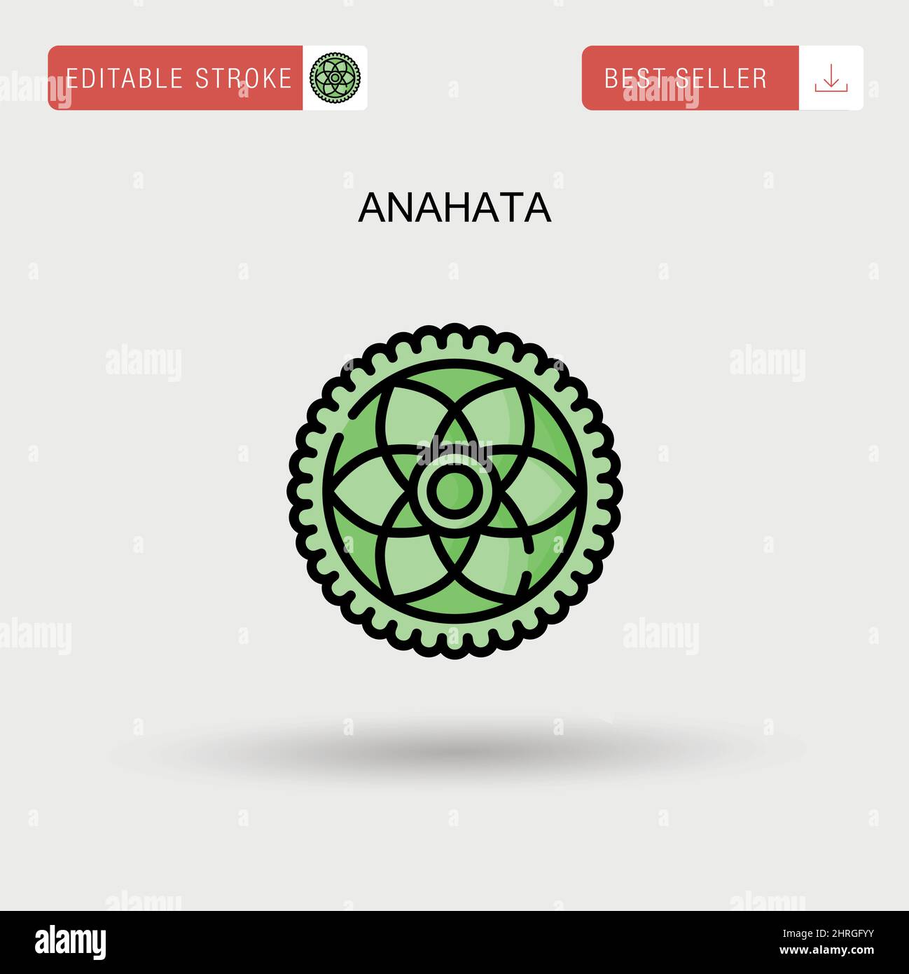 Anahata Simple vector icon. Stock Vector
