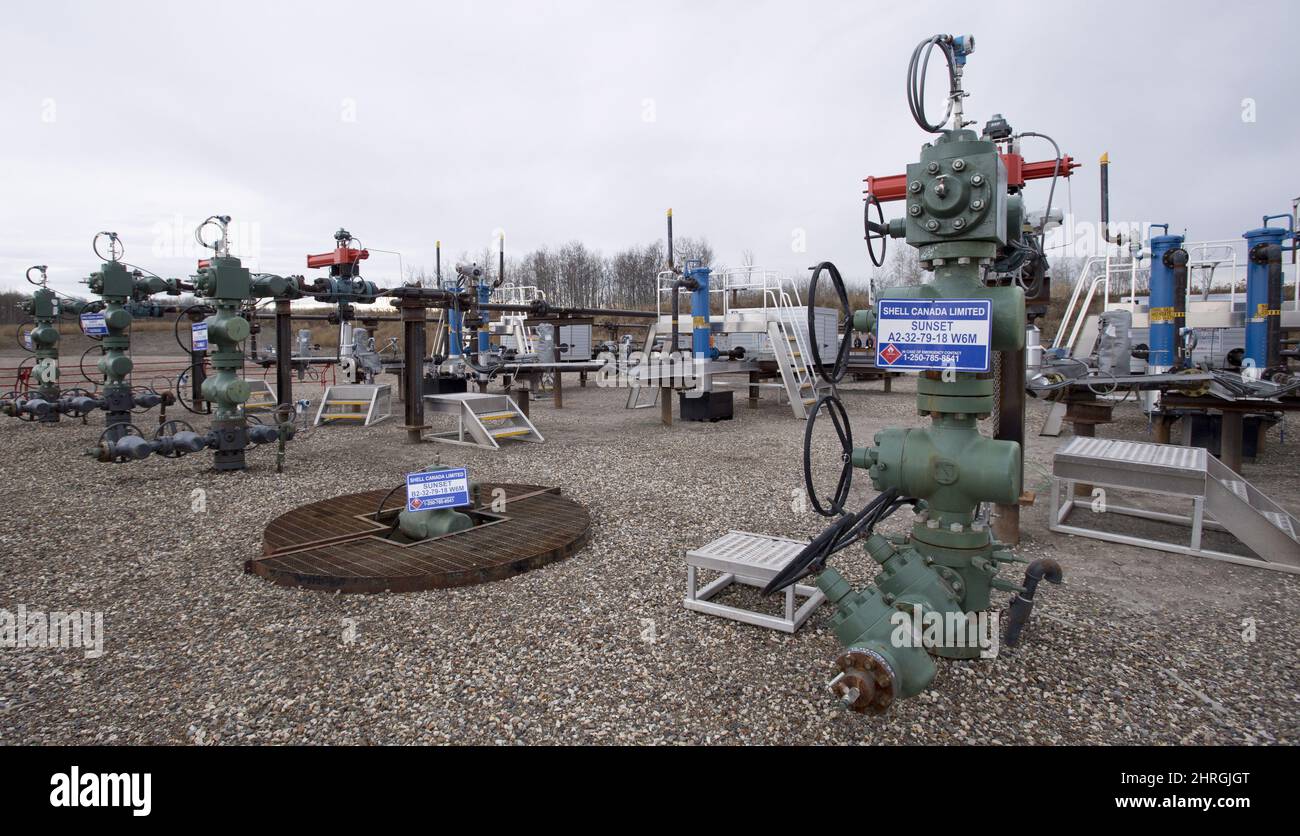 The Shell multiwell pad for the Groundbirch natural gas plant is