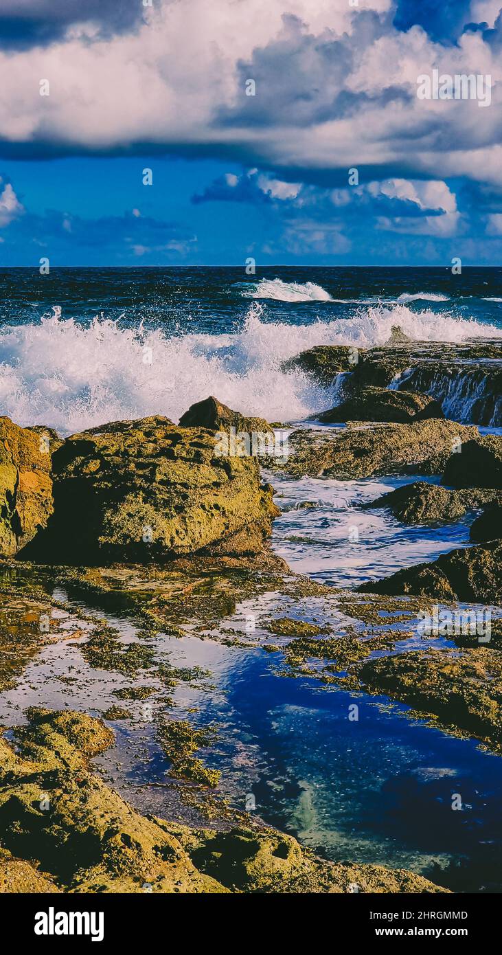 Scenic shot cliff beach waves hi-res stock photography and images - Alamy