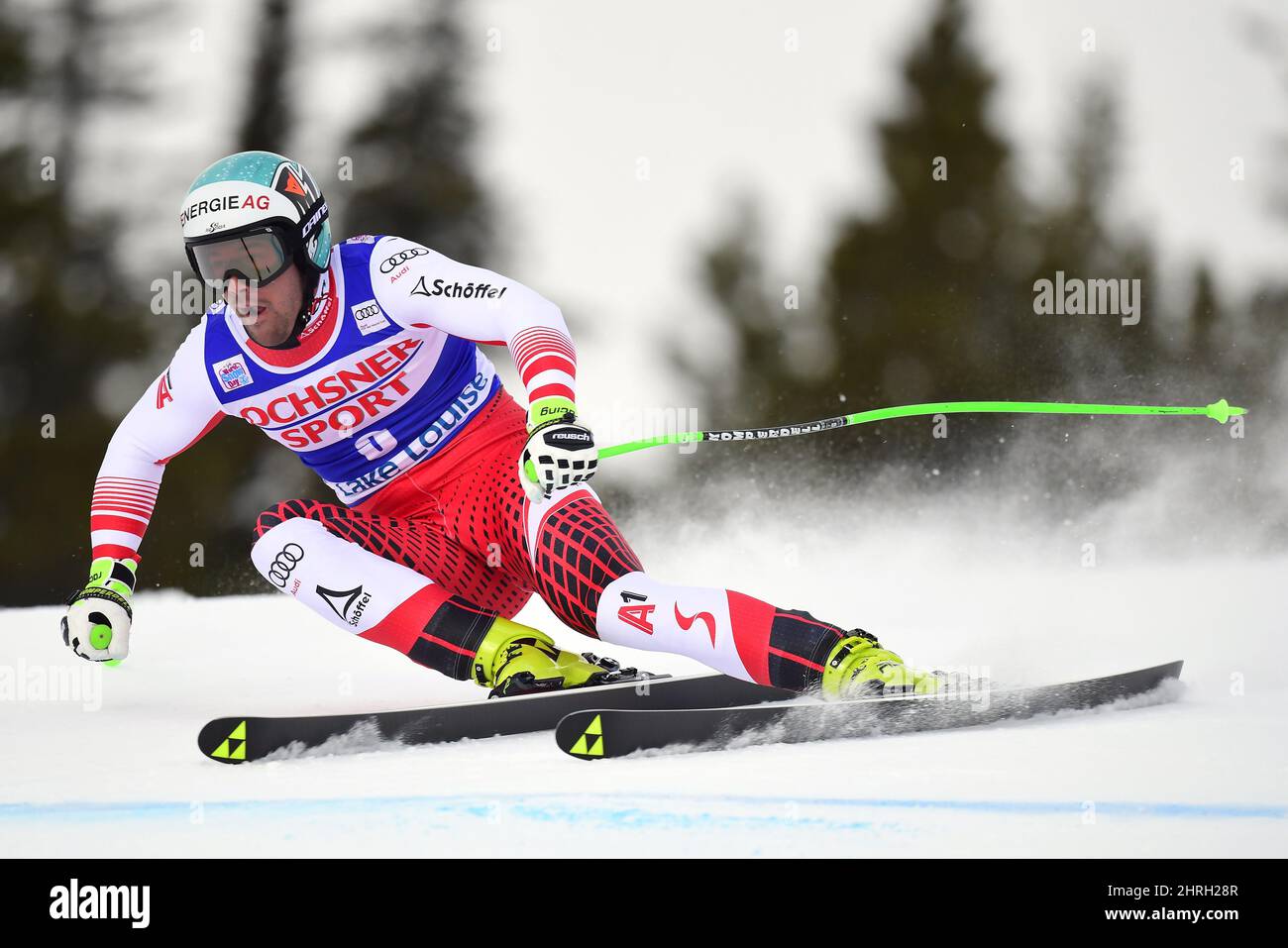 Vincent Kriechmayr of Austria skis down the course during a training