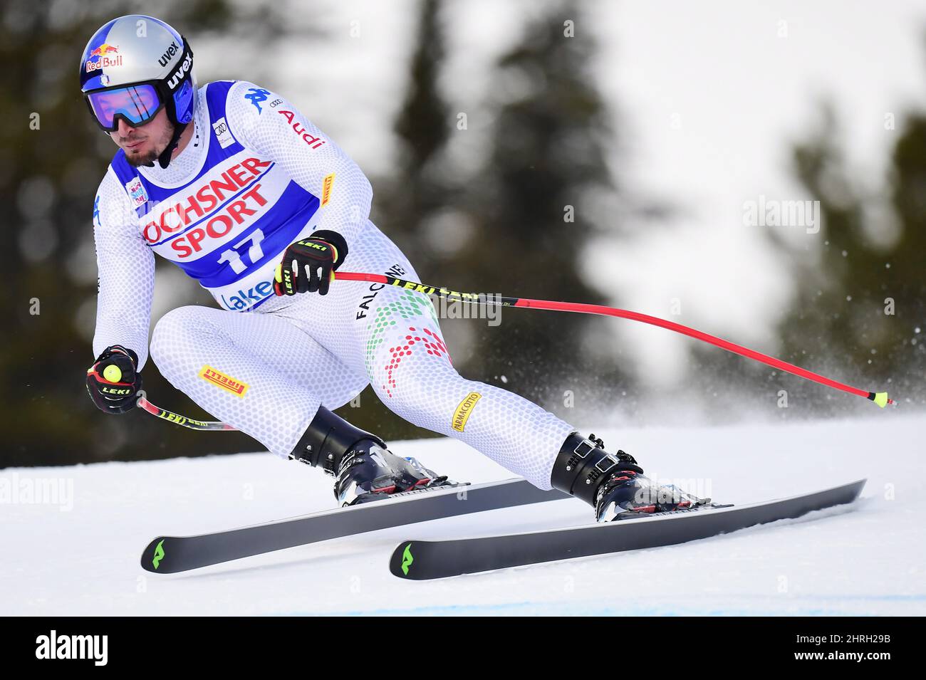 Dominik Paris of Italy skis down the course during a training run for