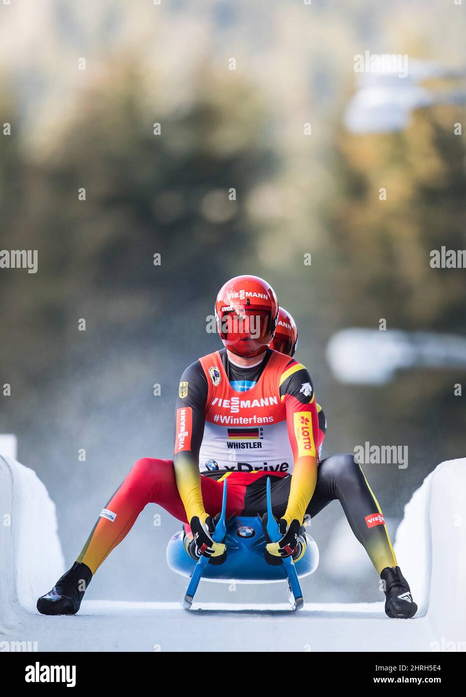 Germany s Toni Eggert front and Sascha Benecken come to a stop