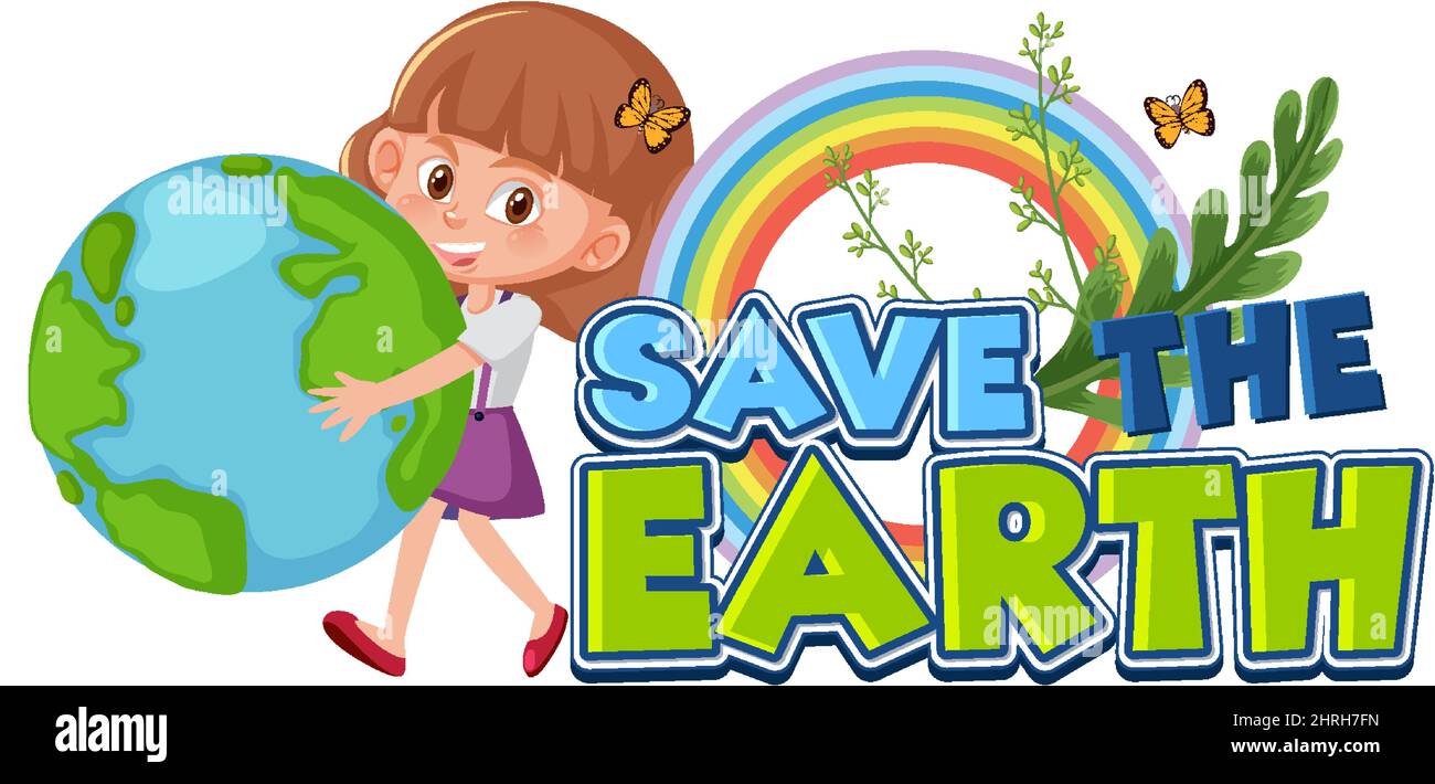 Save the earth poster by a child Cut Out Stock Images & Pictures ...