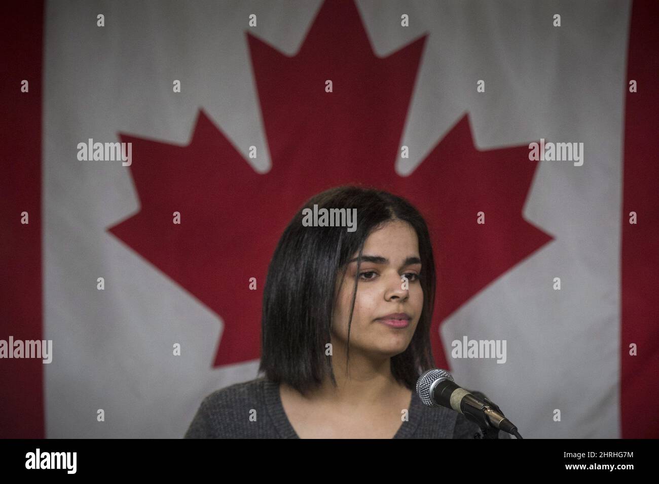 Saudi Woman Rahaf Mohammed Makes A Public Statement At The COSTI Saudi Woman Rahaf Mohammed Makes A Public Statement At The COSTI