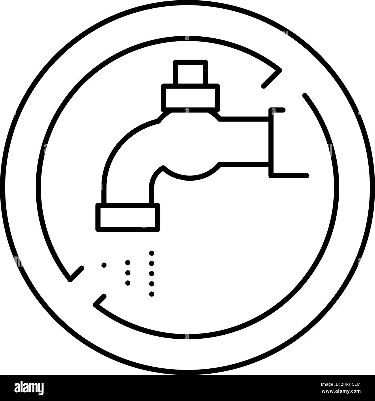 water faucet children safe prohibition sign line icon vector