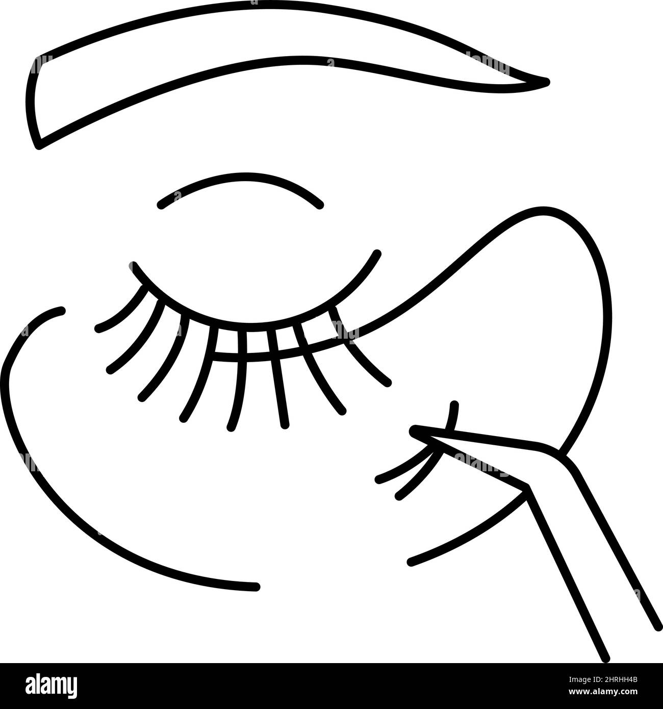 applying eyelashes line icon vector illustration Stock Vector Image ...