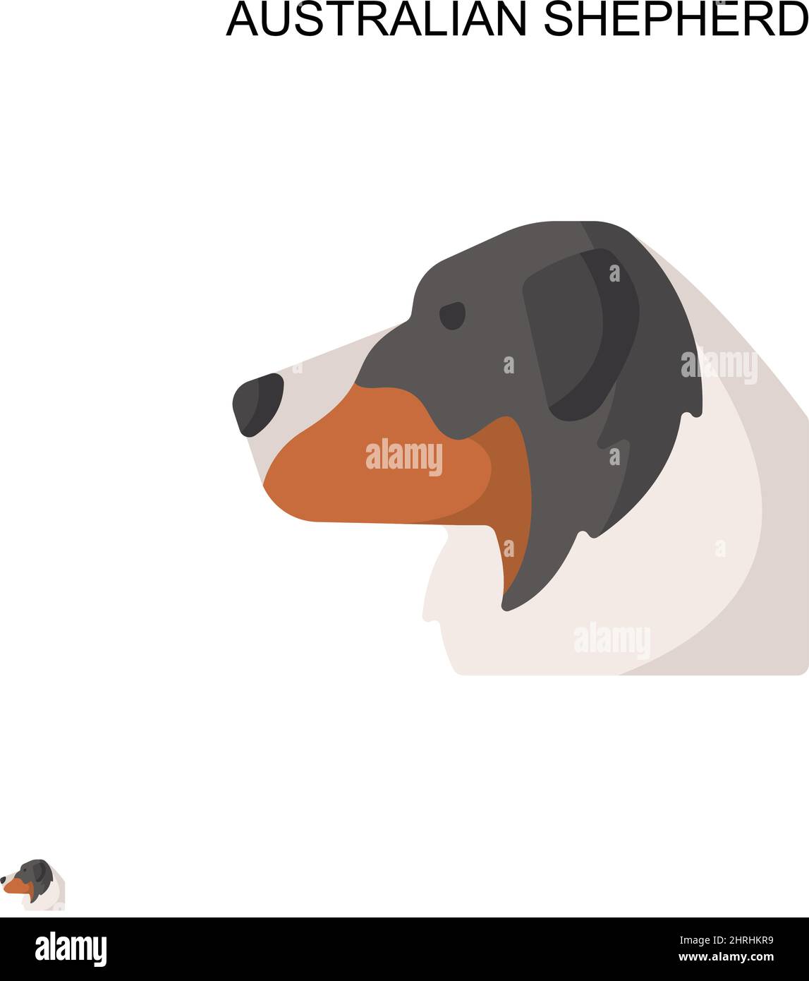 Australian shepherd Simple vector icon. Illustration symbol design template for web mobile UI element. Stock Vector