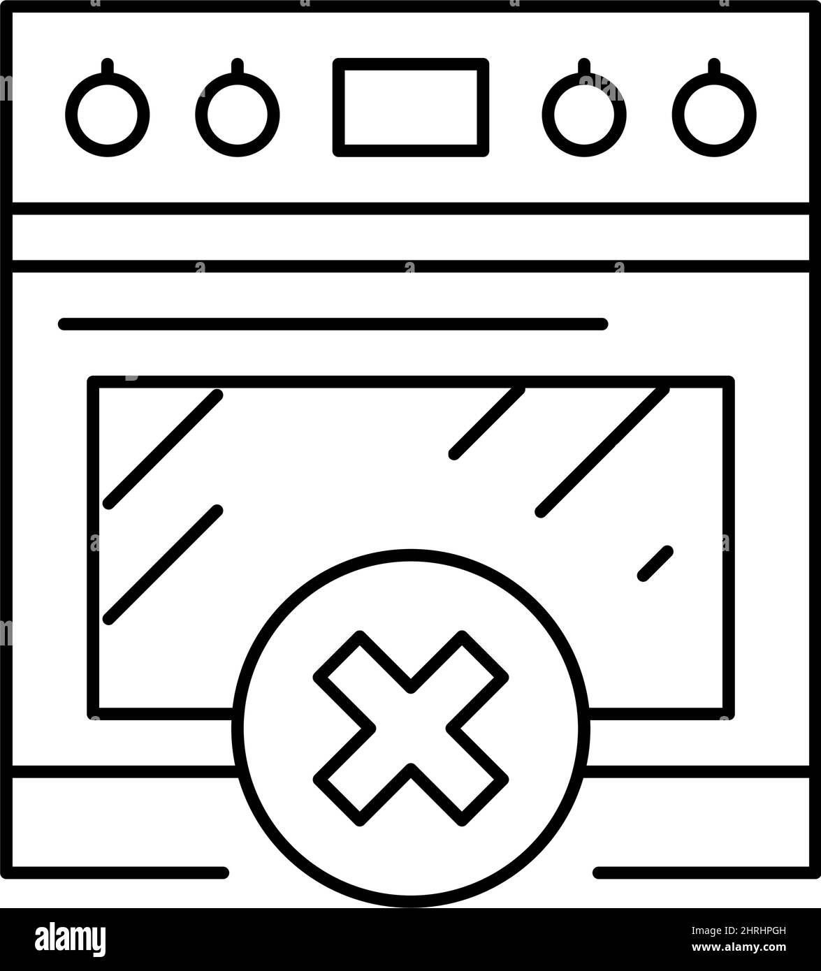 open window prohibition sign line icon vector illustration Stock Vector ...