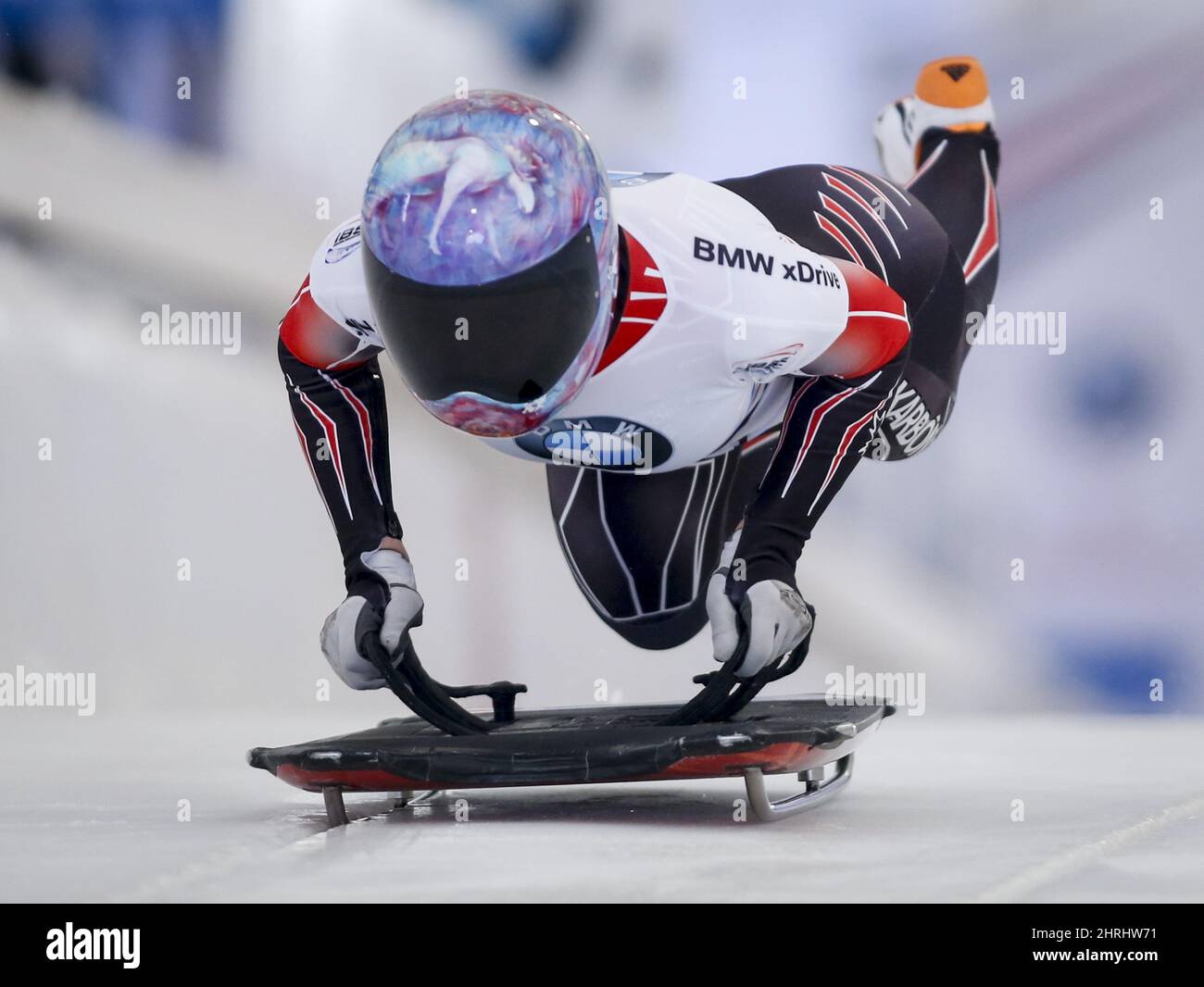 Canada's Rahneva Mirela competes during the women's World Cup skeleton event in Calgary, Saturday, Feb. 23, 2019. THE CANADIAN PRESS/Jeff McIntosh Stock Photo