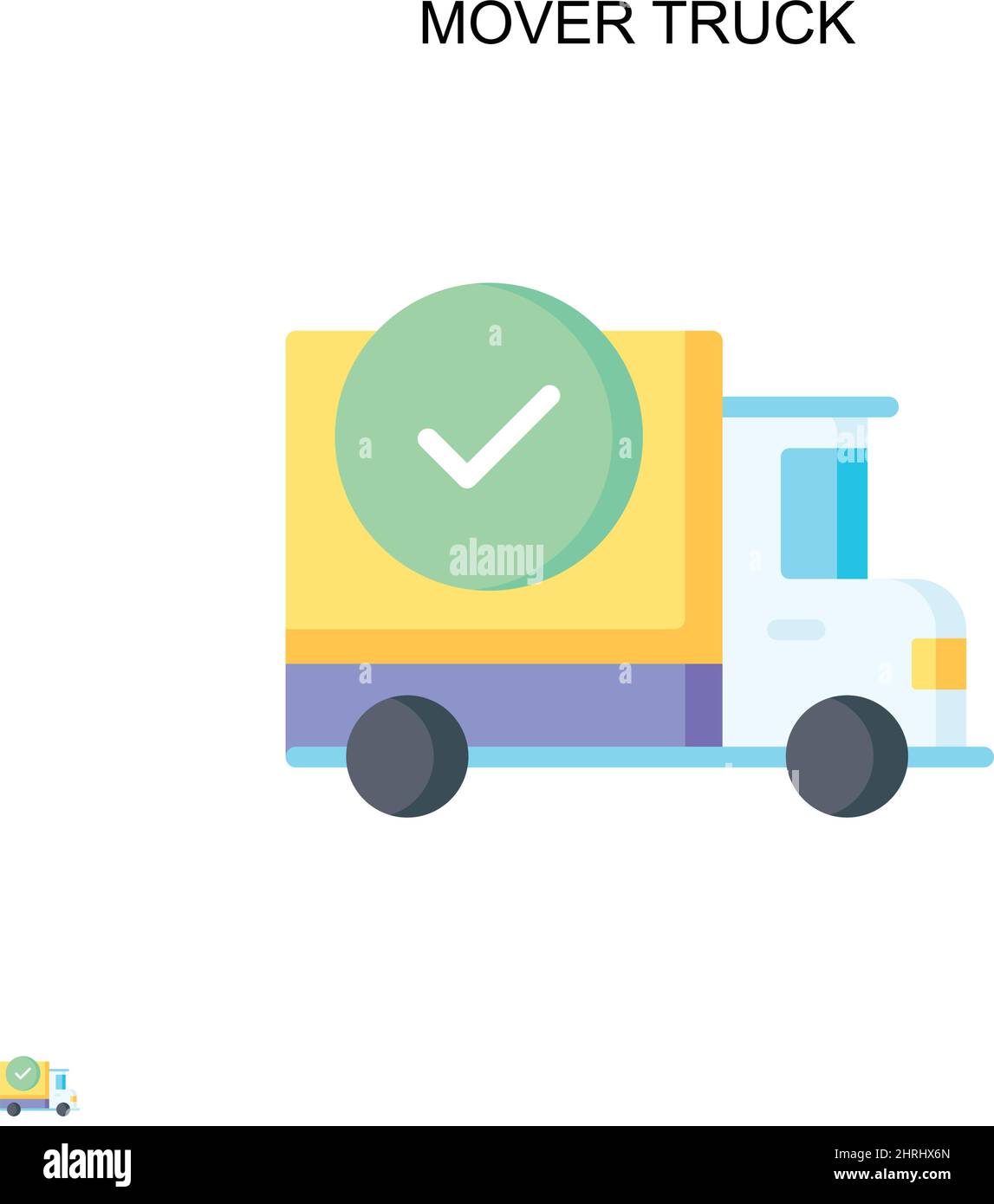 Mover truck Simple vector icon. Illustration symbol design template for web mobile UI element. Stock Vector