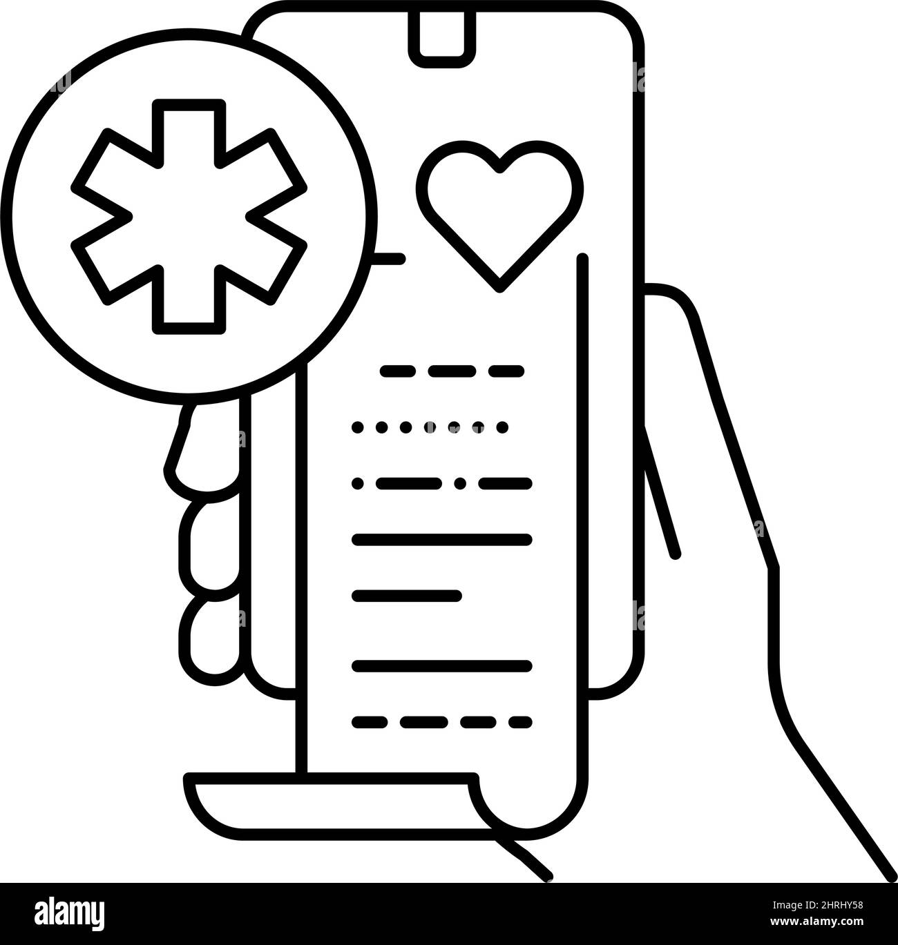 digital health line icon vector illustration Stock Vector