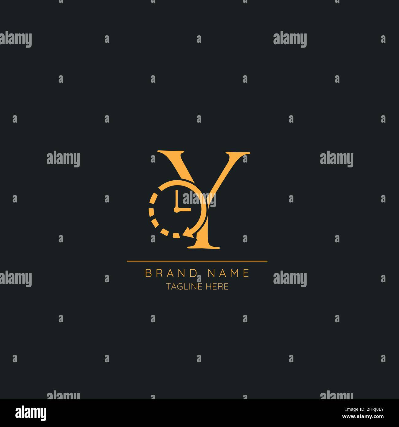Abstract Y initial letter icon logo incorporated with clock Stock ...