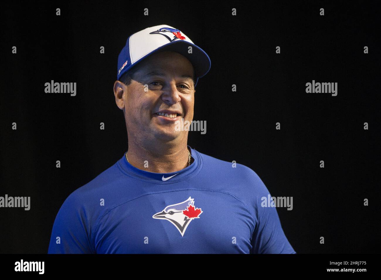 Toronto Blue Jays Manager Charlie Montoyo attends a news conference in  Toronto on Wednesday, March 27, 2019, ahead of tomorrow's season opening  game. THE CANADIAN PRESS/Chris Young Stock Photo - Alamy