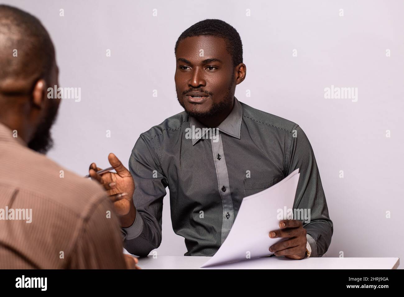 African business man talking to a colleague Stock Photo