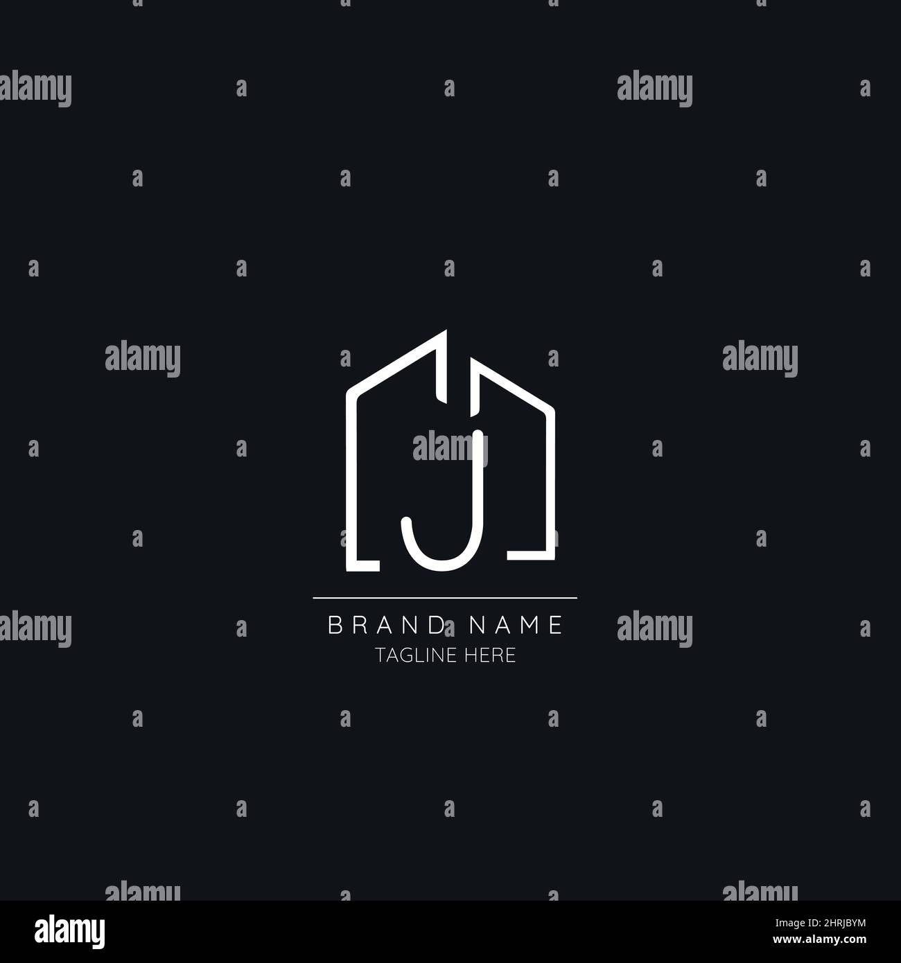 Abstract J initial letter icon logo incorporated with clock Stock Vector
