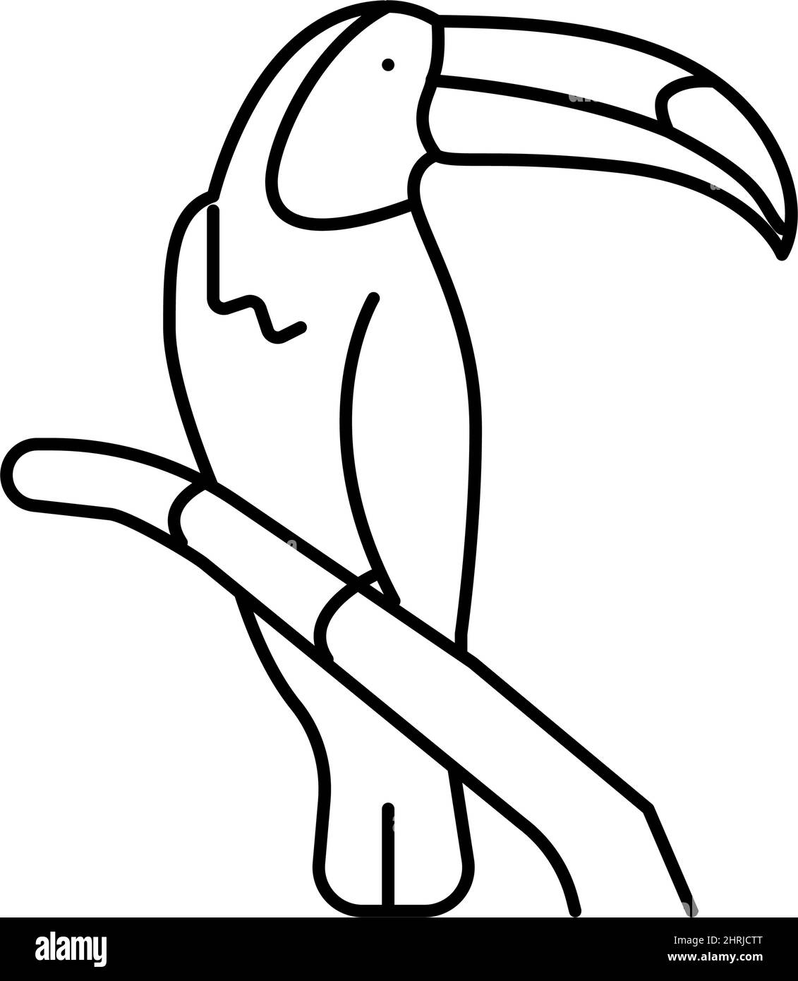 toucan bird in zoo line icon vector illustration Stock Vector