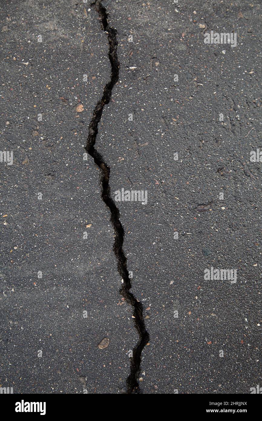 wet gray asphalt after rain Stock Photo
