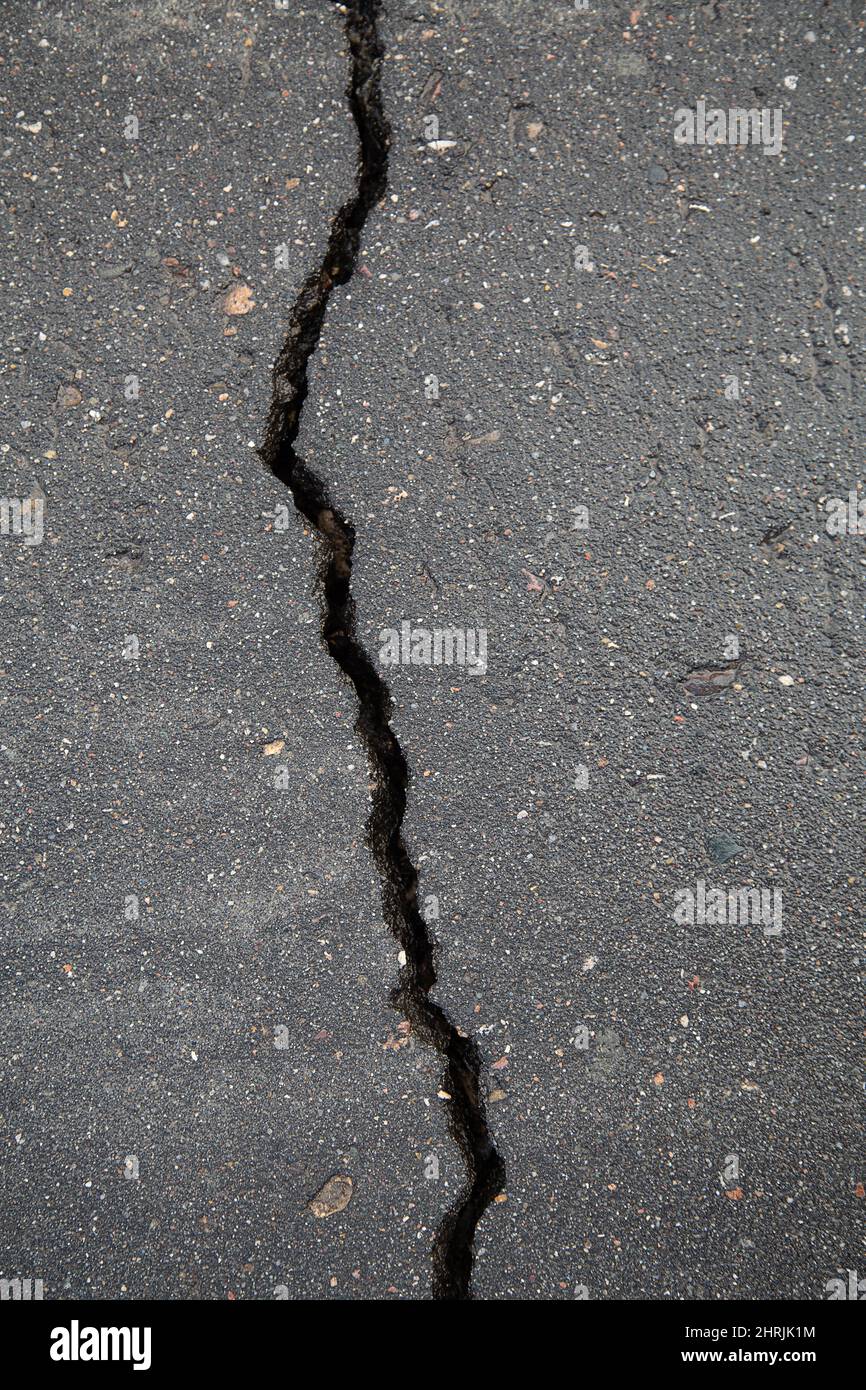 wet gray asphalt after rain Stock Photo