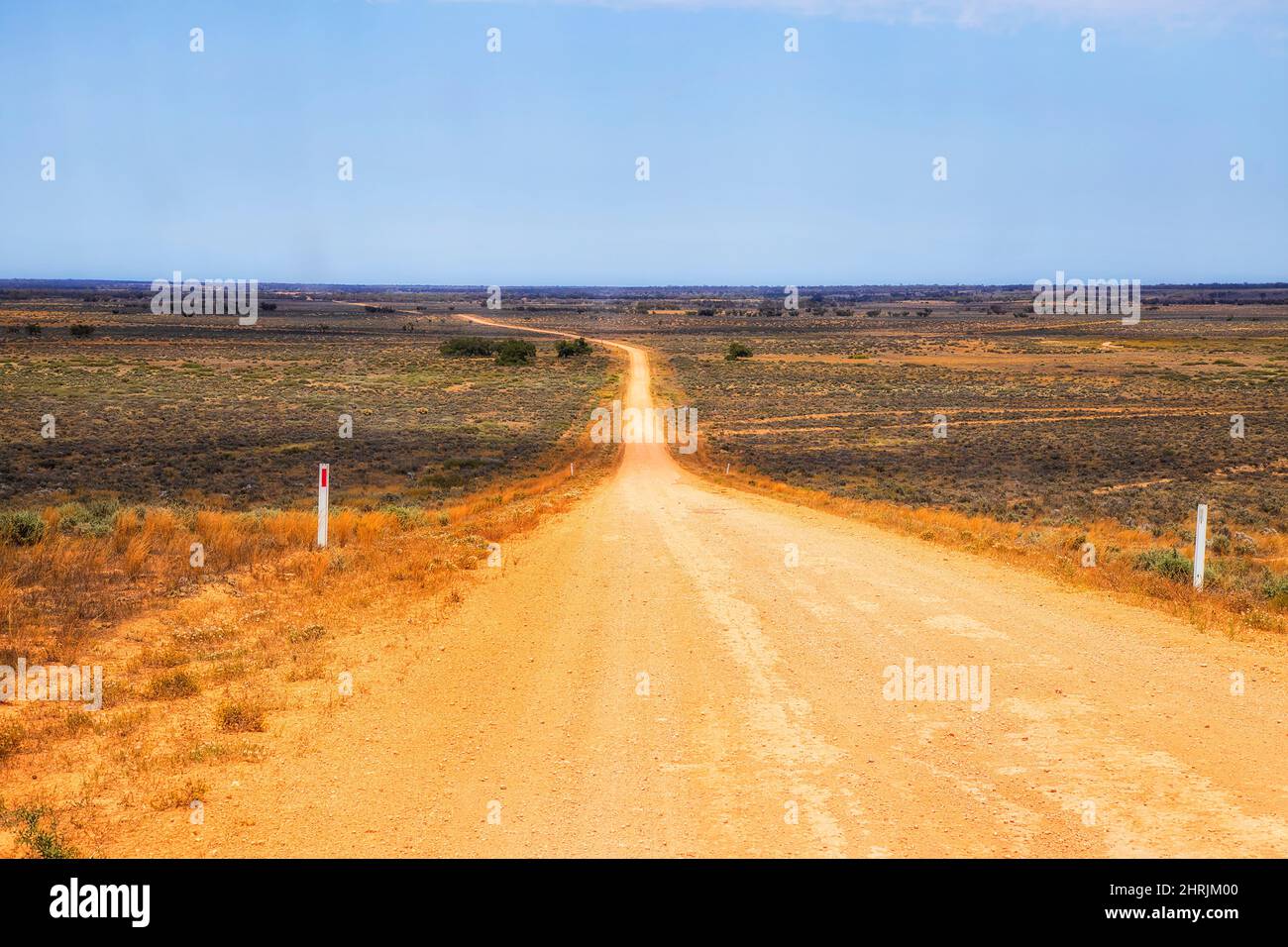 Lake Mungo dry lakebed crossed by Marma Box creek road to Balranald in