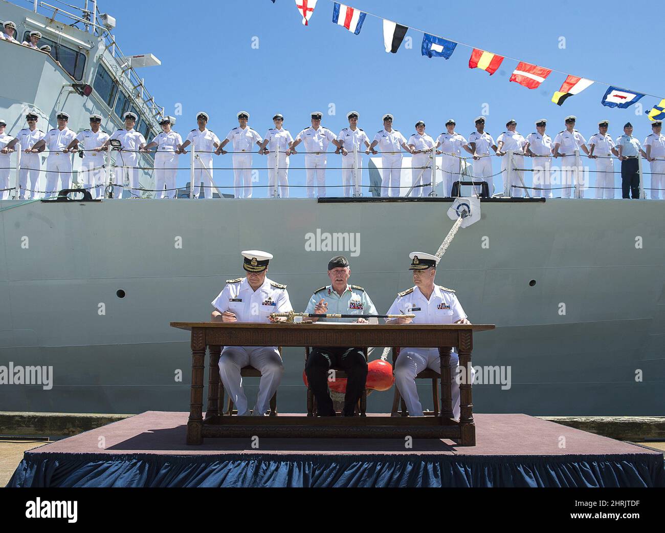 Outgoing commander of the navy ViceAdmiral Ron Lloyd, Gen. Jonathan