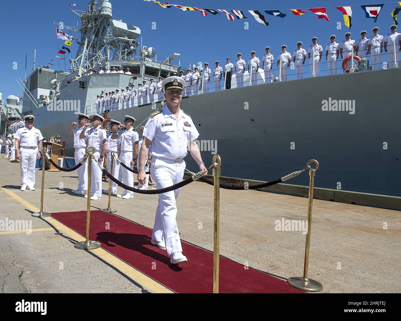 Vice Admiral Art McDonald, the new head of the Navy, heads from the