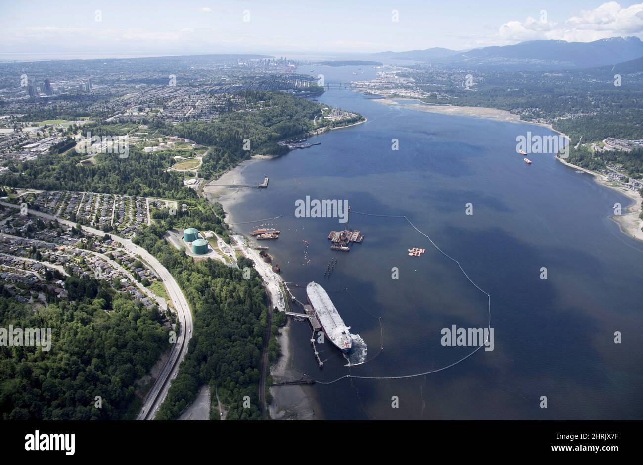 A aerial view of Kinder Morgan's Trans Mountain marine terminal, in ...