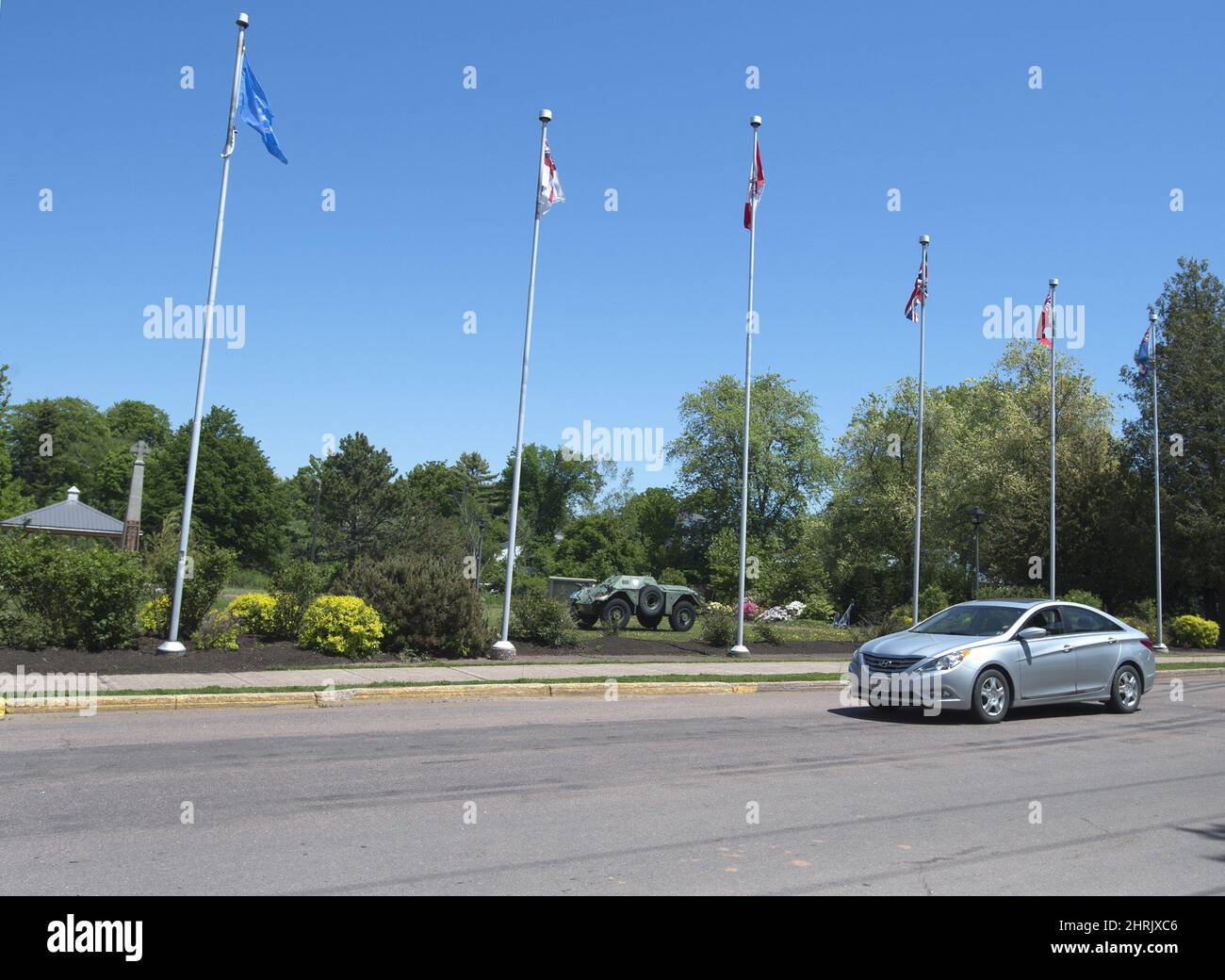 A Ferret Scout Car, used by the Canadian military, is seen at the Sackville Memorial Park in