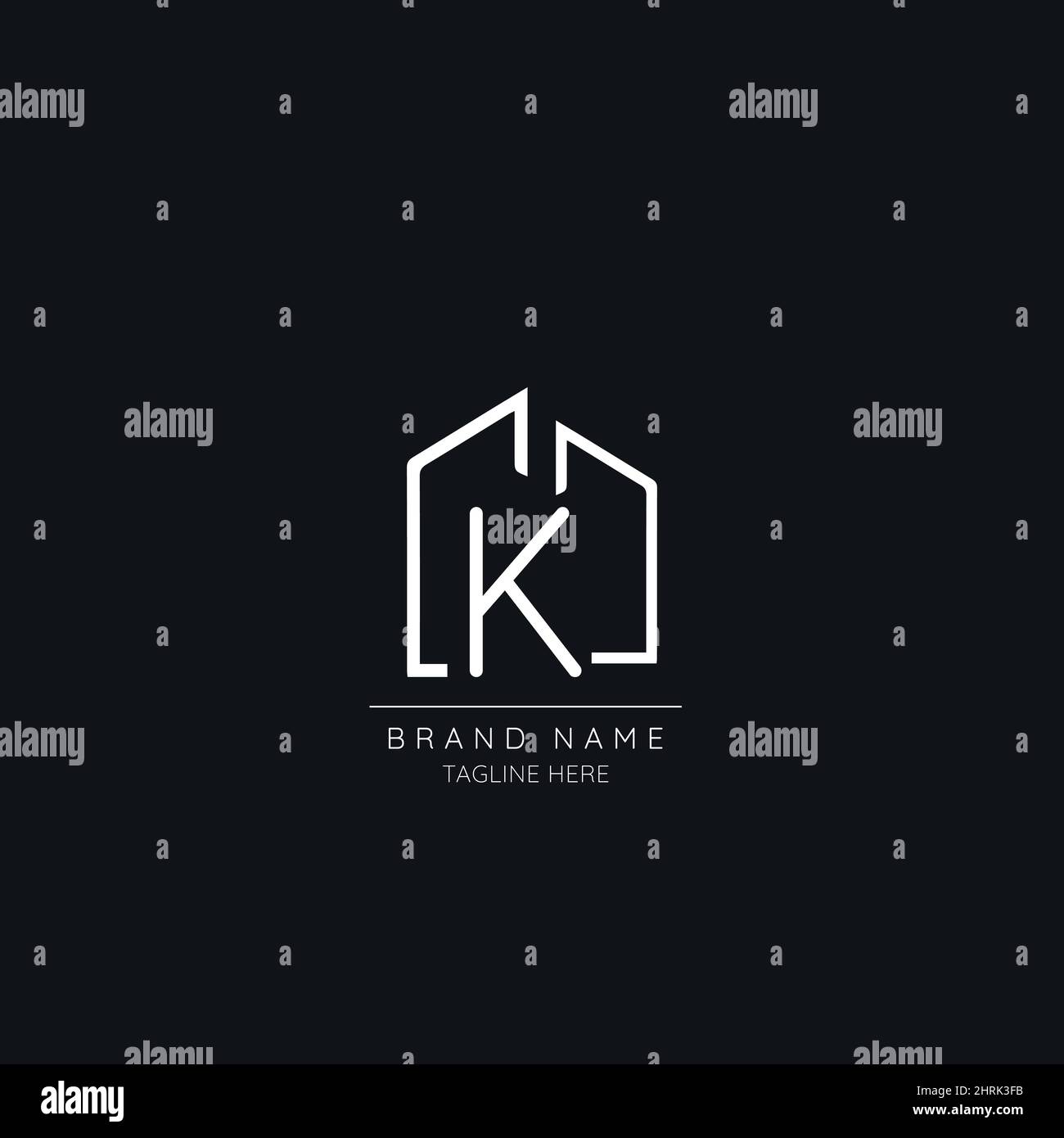 Abstract K initial letter icon logo incorporated with clock Stock Vector