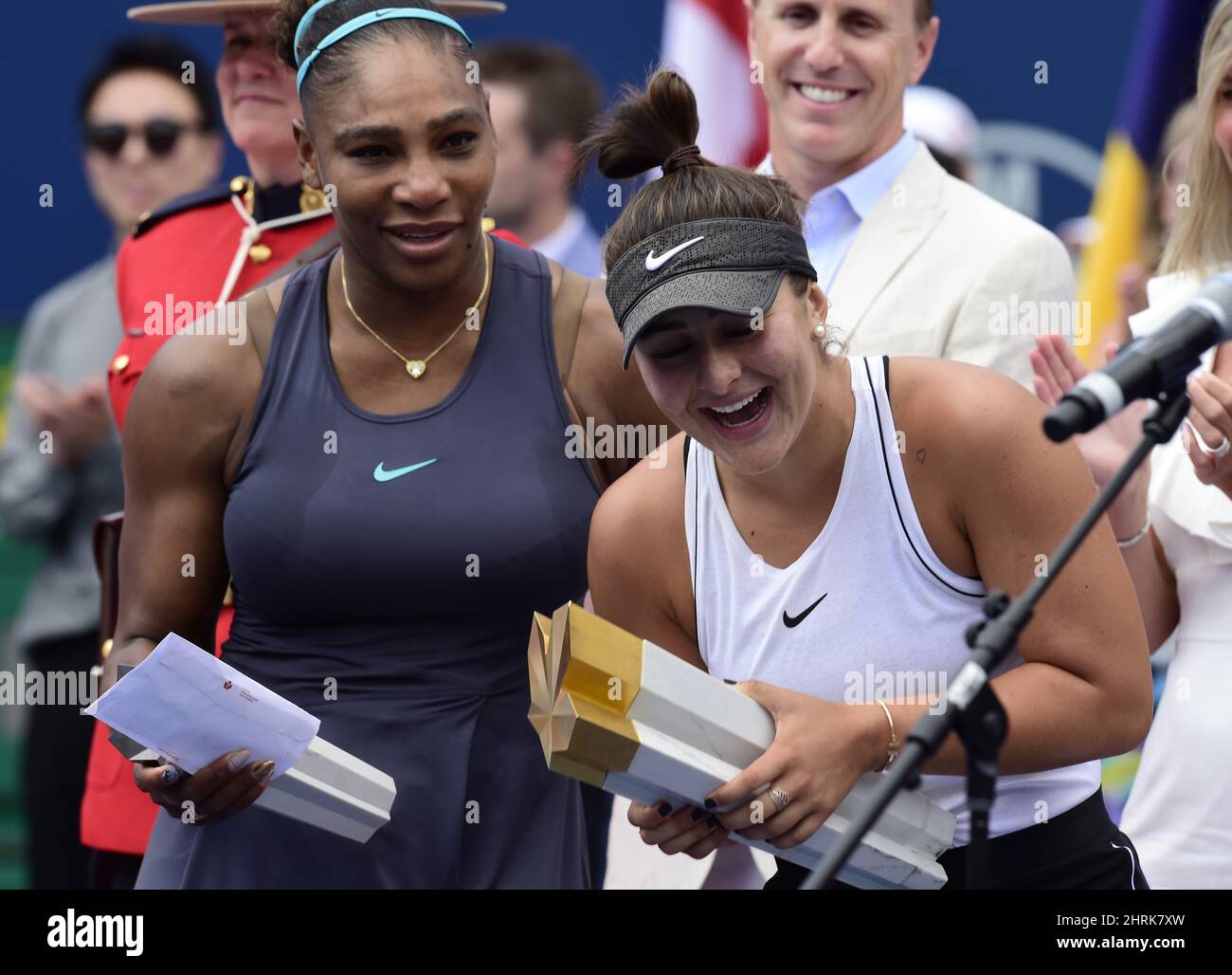 Winner Bianca Andreescu of Canada and runnerup Serena Williams of the