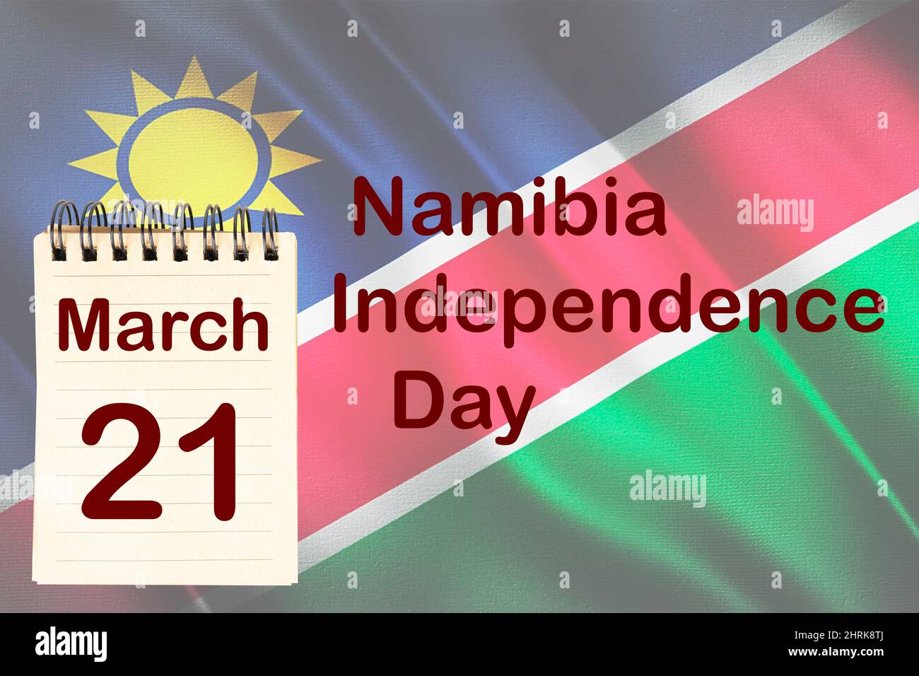 The celebration of the Namibia Independence Day with the Namibian flag